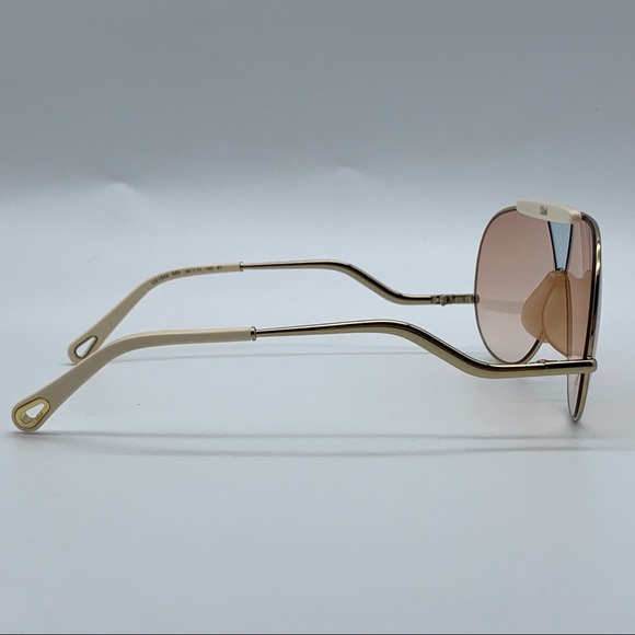 Chloe CE154S Aviator Peach/Rose Sunglasses - Picture 5 of 10